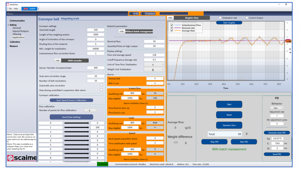 eNodView PC-Software für den eNod4 SCAIME Wägestransmitter